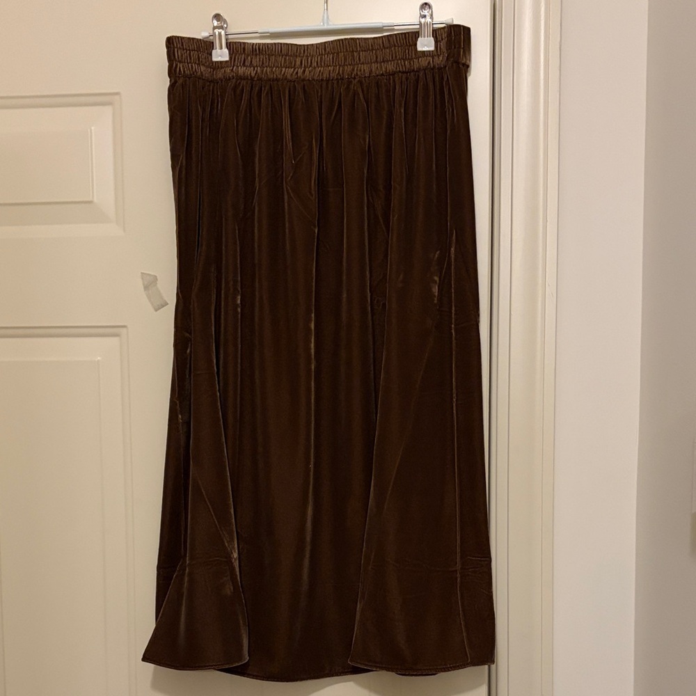 J. Crew Cubeb Berry Velvet Pull-On Midi Skirt/NWT/M - Picture 14 of 14